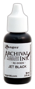 Picture of Ranger Archival Ink Re-inker - Ανταλλακτικό Μελάνι, Jet Black, 18ml