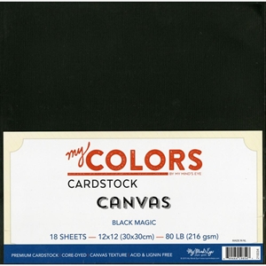 Picture of My Colors Classic Cardstock 12'' x 12'' - Black Magic, 18 Φύλλα