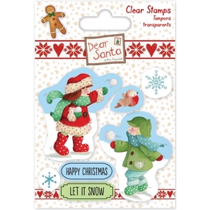 Picture of Clear Stamps Set Dear Santa by Helz Cuppleditch Σετ Διαφανείς Σφραγίδες - Snowball Fight, 7τεμ