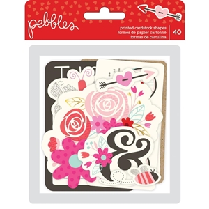 Picture of American Crafts Printed Cardstock Shapes Διακοσμητικά Die-cuts - Pebbles Forever My Always, 40τεμ 