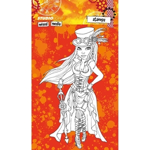 Picture of Studio Light Mixed Media Clear Stamp Διάφανη Σφραγίδα - Steampunk Girl