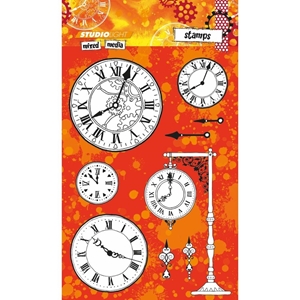 Picture of Studio Light Mixed Media Clear Stamps Set Σετ Διάφανες Σφραγίδες - Time, 9τεμ