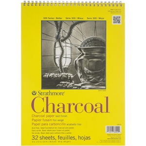 Picture of Strathmore Series 300 Spiral Paper Pad 23 x 31 cm - Μπλοκ Ζωγραφικής για Κάρβουνο - Charcoal, 32 Φύλλα, 95gsm