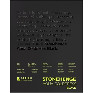 Picture of Stonehenge Aqua Block Coldpress Pad 20 x 25 cm - Μπλοκ Ακουαρέλας Μαύρο, 15 Φύλλα, 300gms