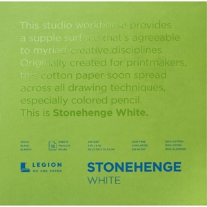 Picture of Stonehenge Paper Pad Βαμβακερό χαρτί Μπλοκ 8" x 8" - Smooth Vellum, White