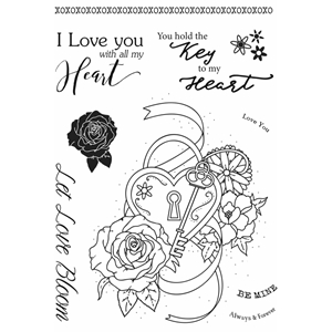 Picture of Sweet Dixie Sharon Callis Clear Stamps Set Σετ  Διάφανες Σφραγίδες - Heart Lock, 10τεμ