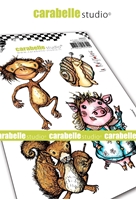 Εικόνα του Carabelle Studio Cling Stamp A6 by La Rafistolerie Σετ Σφραγίδες Rubber - Funny Animals, 4τεμ