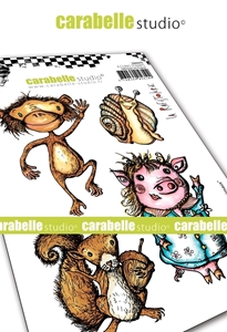 Picture of Carabelle Studio Cling Stamp A6 by La Rafistolerie Σετ Σφραγίδες Rubber - Funny Animals, 4τεμ