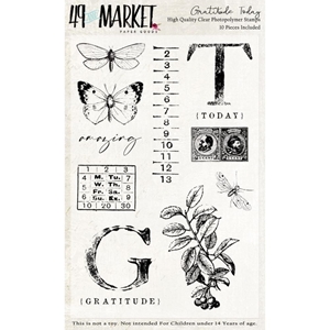 Picture of 49 And Market Clear Stamps Set Σετ Διάφανες Σφραγίδες - Gratitude Today, 10τεμ