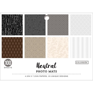 Picture of Colorbok Designer Paper Photo Mats 4.5"X7.25" - Neutral