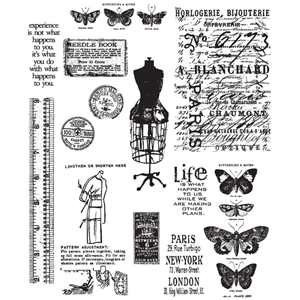 Picture of Tim Holtz Cling Stamps Set Σετ Σφραγίδες Rubber 7"X8.5" - Attic Treasures, 12τεμ