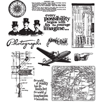 Picture of Tim Holtz Cling Stamps Set 7"X8.5" - Warehouse District, 12pcs