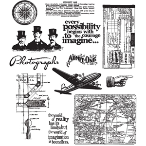 Picture of Tim Holtz Cling Stamps Set Σετ Σφραγίδες Rubber 7"X8.5" - Warehouse District, 12τεμ 