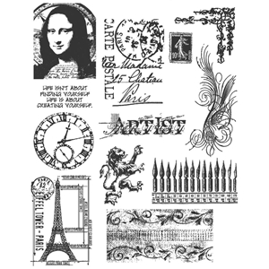 Picture of Tim Holtz Cling Stamps Set Σετ Σφραγίδες Rubber 7"X8.5" - Mini Classics, 12τεμ