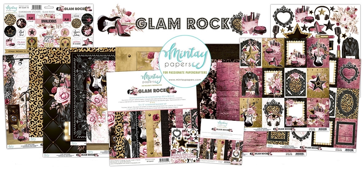 MINTAY PAPERS 12X12 PAPER PACK- GLAM ROCK (12 SHEETS) - Scrapbooking and  Paper Crafts