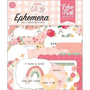 Picture of Echo Park Cardstock Ephemera Διακοσμητικά Die-cuts - Welcome Baby Girl, Icons, 33τεμ