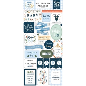 Picture of Echo Park  Chipboard Αυτοκόλλητα - Welcome Baby Boy, Phrases, 30τεμ