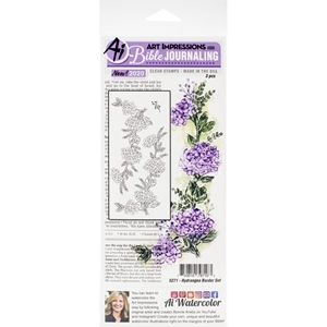 Picture of Art Impressions Bible Journaling Clear Stamps Διάφανες Σφραγίδες - Hydrangea Border set, 3τεμ