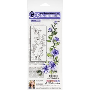 Picture of Art Impressions Bible Journaling Clear Stamps Διάφανες Σφραγίδες - Poppy Border set, 2τεμ