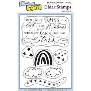 Picture of Crafter's Workshop Clear Stamps Set Σετ Διάφανες Σφραγίδες - When it Rains, 7τεμ
