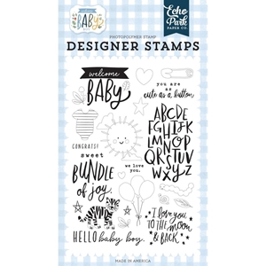 Picture of Echo Park Clear Stamps Set Σετ Διάφανες Σφραγίδες - Welcome Baby Boy, 23τεμ