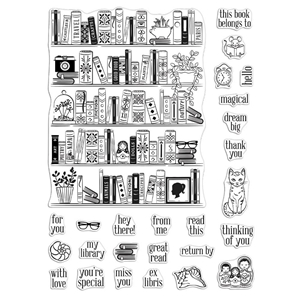 Picture of Hero Arts Poly Clear Stamp Set Σετ Διάφανες Σφραγίδες  – Bookcase Peek-A-Boo, 26τεμ