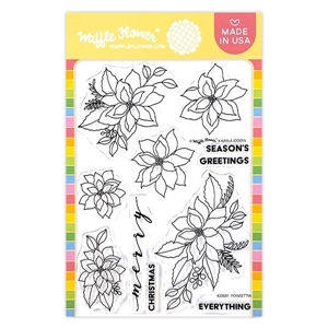 Picture of Waffle Flower Crafts Clear Stamps Set – Poinsettia, 10pcs