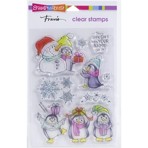 Picture of Stampendous! Fran's Clear Stamps Set Σετ Διάφανες Σφραγίδες - Penguin Gift, 8τεμ