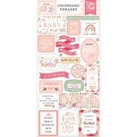 Εικόνα του Echo Park Chipboard Stickers Αυτοκόλλητα - Welcome Baby Girl, Phrases