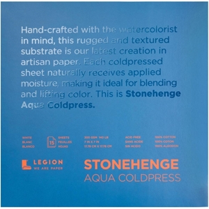 Picture of Stonehenge Aqua Block Coldpress Pad 18 x 18 cm - Μπλοκ Ακουαρέλας, 15 Φύλλα, 300gsm