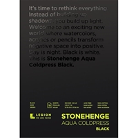 Εικόνα του Stonehenge Aqua Block Coldpress Pad 13 x 18 cm - Μπλοκ Ακουαρέλας Μαύρο, 15 Φύλλα, 300gsm