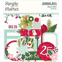 Εικόνα του Simple Stories Cardstock Ephemera Διακοσμητικά Die-cuts – Holly Days, Journal Bits, 30τεμ