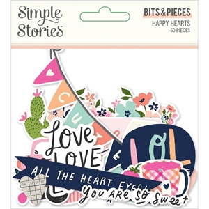 Picture of Simple Stories Διακοσμητικά Die-Cuts – Happy Hearts, Bits & Pieces, 60τεμ 