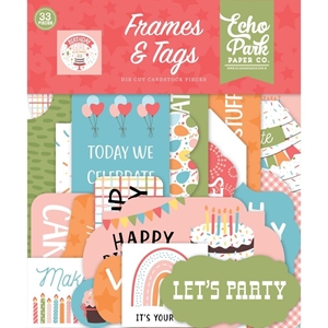 Picture of Echo Park Cardstock Ephemera Διακοσμητικά  Die-Cuts - Birthday Girl,  Frames & Tags, 33τεμ