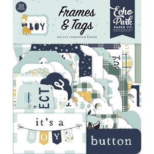 Picture of Echo Park Cardstock Διακοσμητικά Die-cuts - It 's A Boy, Frames & Tags, 33τεμ