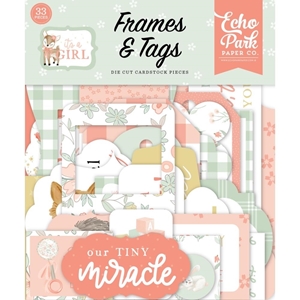 Picture of Echo Park Cardstock Διακοσμητικά Die-cuts - It's A Girl, Frames & Tags, 33τεμ