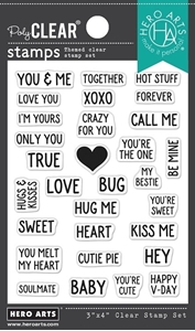 Picture of Hero Arts Poly Clear Stamp Set Σετ Διάφανες Σφραγίδες – V-Day Mini Messages, 30τεμ