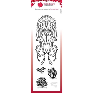 Picture of Creative Expressions Woodware Craft Collection Clear Stamps Set Σετ Διάφανες Σφραγίδες  - Jelly Fish, 5τεμ 