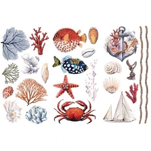 Picture of Prima Re-Design Decor Transfers 6"X12" - Φύλλα Μεταφοράς Εικόνας - Amazing Sea Life, 3τεμ