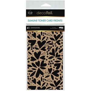 Picture of Them-o-web Deco Foil Kraft Slimline Toner Card Fronts -  Έτοιμα Φύλλα Μεταφοράς για Foiling 10x22.8cm - Love Blooms, 4τεμ.