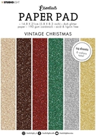Εικόνα του Studio Light Μονόχρωμο Glitter Cardstock - Essentials, Vintage Christmas, 24τεμ.