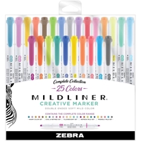 Εικόνα του Zebra Mildliner Double Ended Highlighters - Σετ Μαρκαδοράκια Διπλής Μύτης, 25pcs