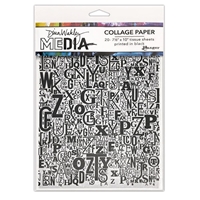 Picture of Dina Wakley Media Collage Tissue Paper 7.5"X10" - Jumbled Letters, 20τεμ.