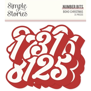 Picture of Simple Stories Number Bits Διακοσμητικά Die-Cuts - Boho Christmas, Number Bits, 31τεμ.