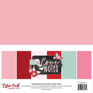 Picture of Echo Park Love Notes Double-Sided Solid Cardstock Μονόχρωμα Φύλλα Διπλής Όψης 12" X 12"