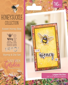 Picture of Crafter's Companion Σετ Σφραγίδες Και Μήτρες Κοπής - Nature's Garden - Honeysuckle, Sweet Honeybee, 16τεμ.