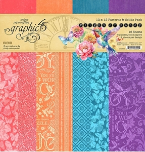 Picture of Graphic 45 Patterns & Solids Pack Συλλογή Scrapbooking Διπλής Όψης 12" x 12" - Flight Of Fancy