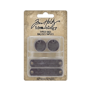Picture of Tim Holtz Idea-Ology Μεταλλικά Διακοσμητικά - Typed Tags, 12τεμ.