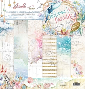 Picture of Asuka Studio Kawaii Double-Sided Paper Pack 12'' x 12'' - Welcome To Paradise, Simple Style