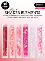 Εικόνα του Studio Light Mixed Shaker Elements Διακοσμητικές Πούλιες, Διαμαντάκια και Πέρλες - Pink Love, 6τεμ.